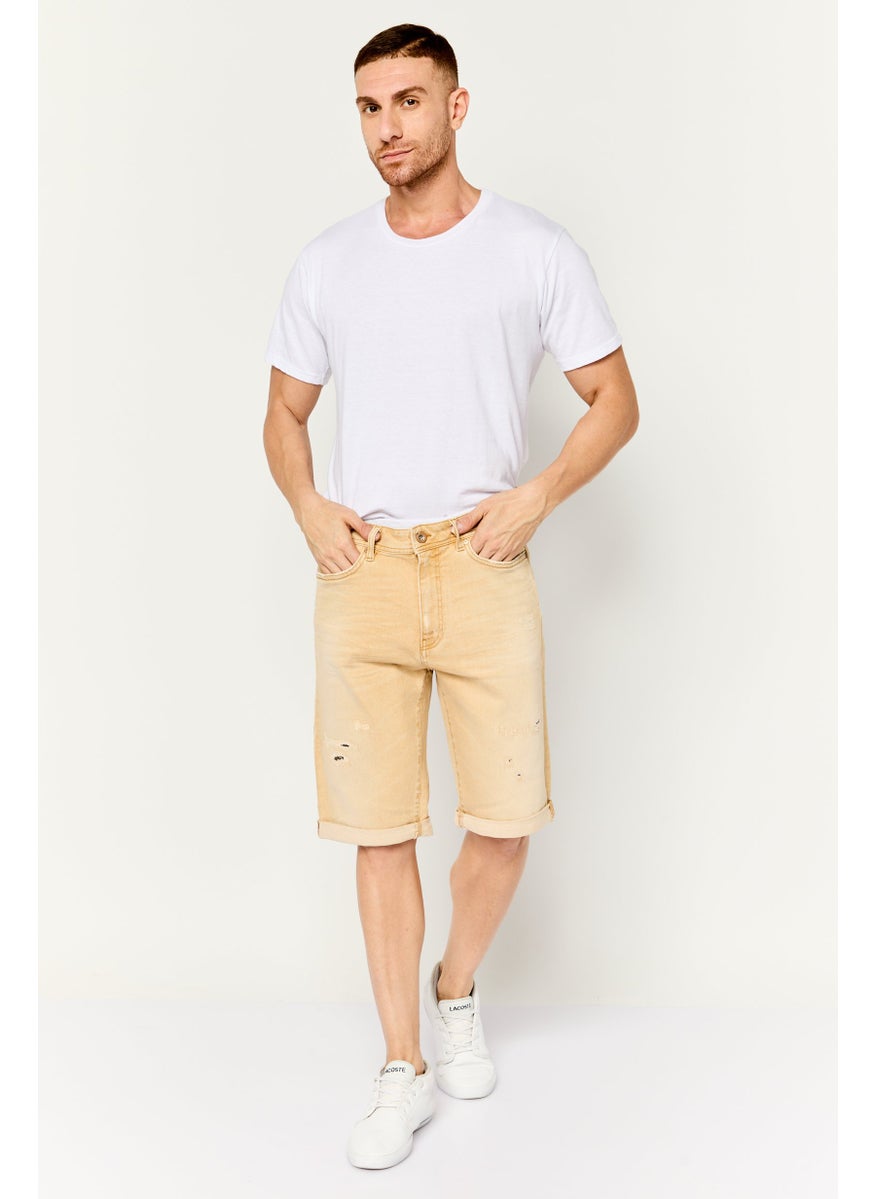 GAS - Men Rip Basic Shorts, Khaki - Image 1