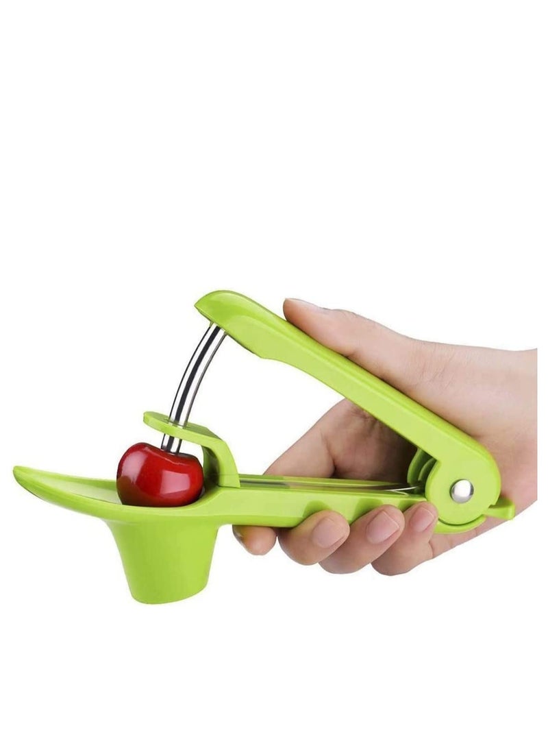 كاست ويف أداة Cherry Pitter ، أداة حفر الزيتون ، أداة أخذ قطع الكرز أو البذور لإزالة البذور المحمولة مع مقابض وتصميم قفل موفر للمساحة - Image 1