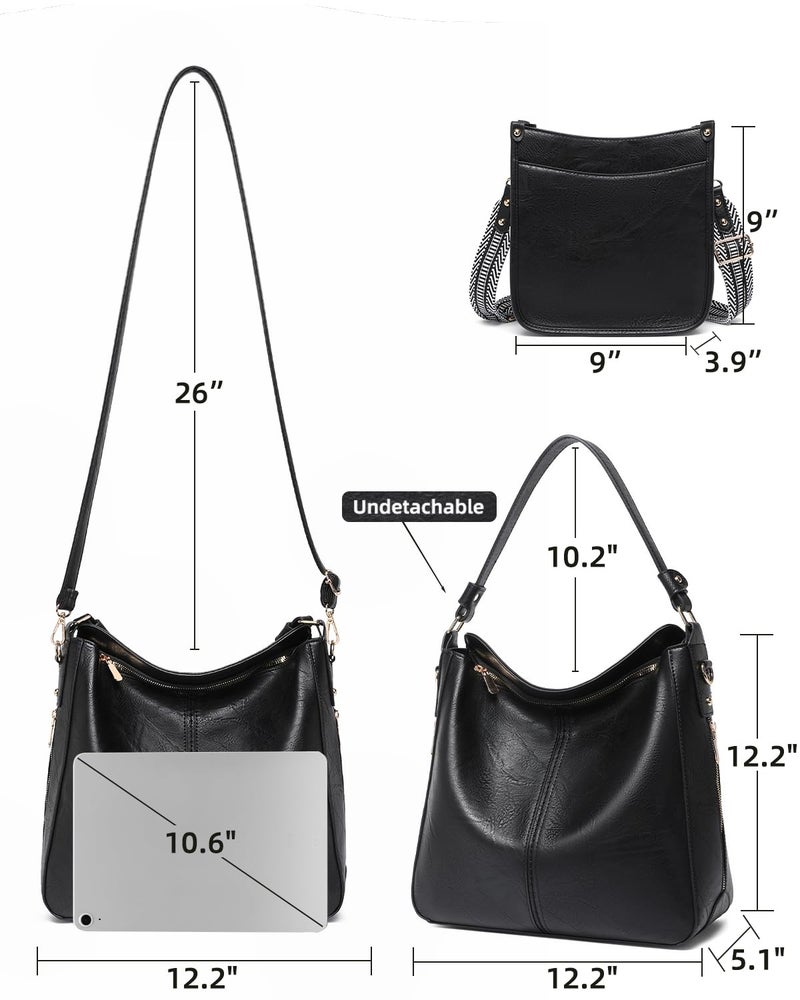 BAVERGE Purses for Women 3PCS, Crossbody Bags Set Large Leather Purse Shoulder Handbags with Wallet Adjustable Straps for Ladies Tote - Image 4
