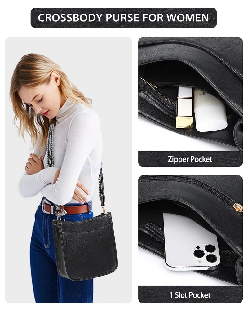BAVERGE Purses for Women 3PCS, Crossbody Bags Set Large Leather Purse Shoulder Handbags with Wallet Adjustable Straps for Ladies Tote - Image 2