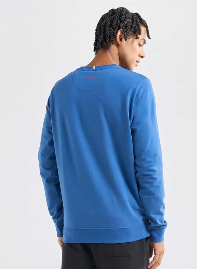 Splash FAV Panelled Sweatshirt with Long Sleeves and Crew Neck