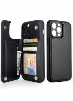 Y&D Wallet Case for iPhone 14 Pro Max with Card Holder, Fine Hole Camera Protect, Drop Protection, Phone Flip Leather Cover Men Women  - Image 1