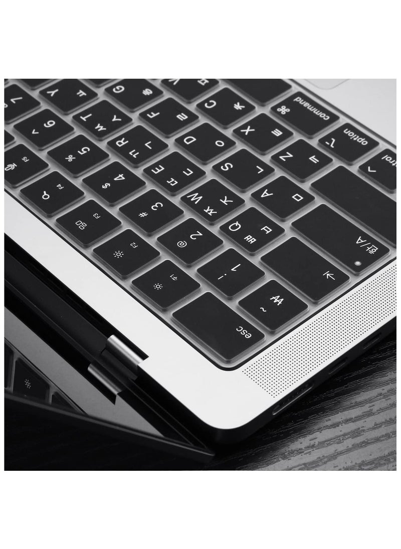 AMM US Version Russian/English  Silicone Keyboard Cover Compatible with MacBook New Air 13.6" & 15.3" M4/M3/M2 Model:-A3113/A2681/A2941/A3114 Release 2024/2023/2022"& MacBook Pro 14.2" & 16.2" M4/M3/M2/M1 Model:- A3112/A3185/A3401/A2992/A2918/A2779/A2442/ A3403/A3186/A2991/A2780/A2485 Release 2024-2021" Black  - Image 5