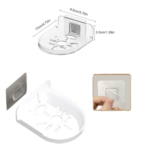 Jubobu Acrylic Small Wall Mount Floating Camera Shelf 2 Pack Baby Monitor Holder,Clear Mini Flexible Shelf for Bathroom, Bedroom, Kitchen (Transparent) - Image 2