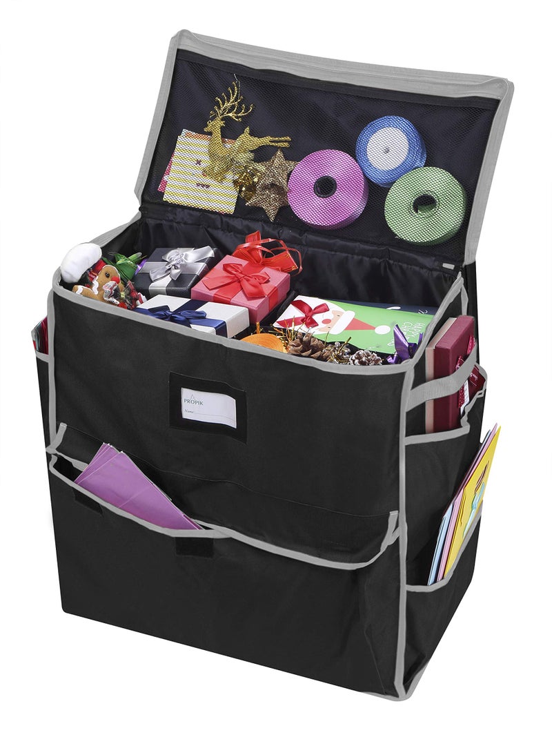 ProPik Unique Holiday Storage Organizer for Gift Bag and Wrapping Accessories (Black) - Image 1