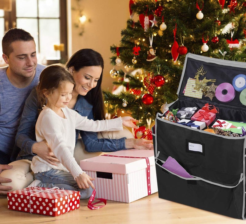 ProPik Unique Holiday Storage Organizer for Gift Bag and Wrapping Accessories (Black) - Image 2
