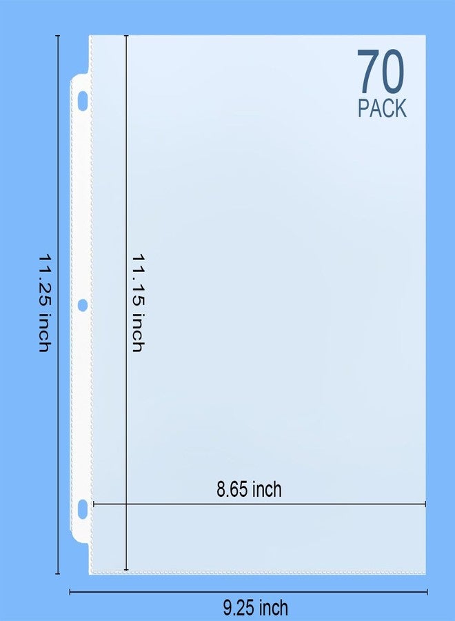 DOSEWART 70Pack Sheet Protectors, Clear Heavy Duty Plastic Page Protectors for 3 Ring Binder, Top Loading Sheet Protectors 8.5 x 11” for Photo, Paper, Document Protector - Image 2