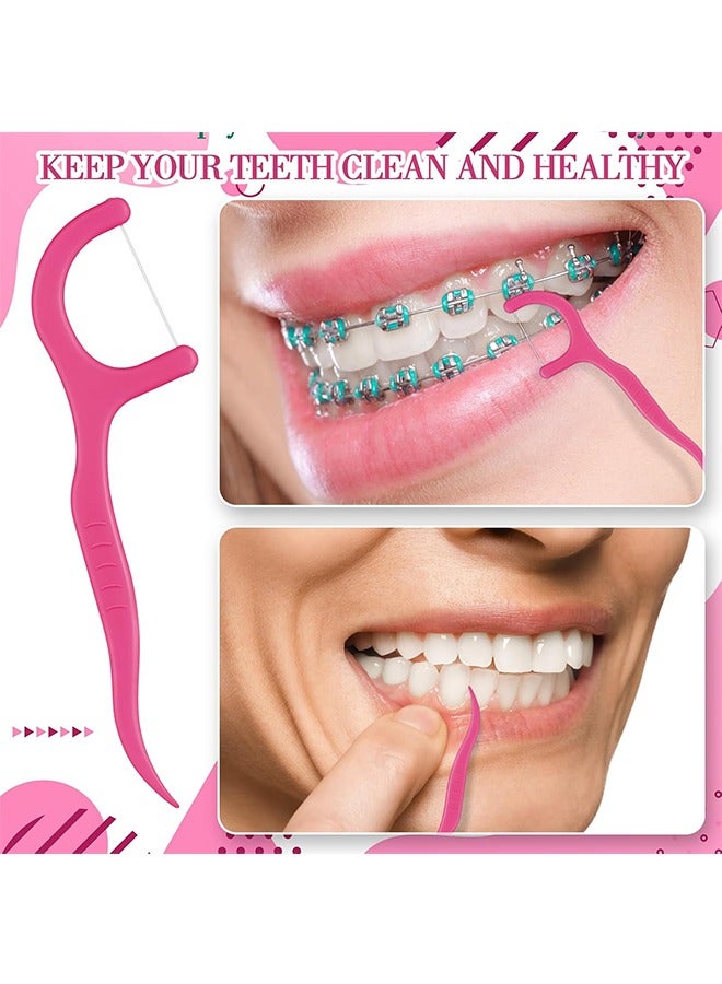 Unique 100Pcs Dental Floss Picks ,Strawberry Floss Picks, Travel Tooth Picks Flossers,Floss Sticks For Teeth,Portable Floss（Pink） - Image 4