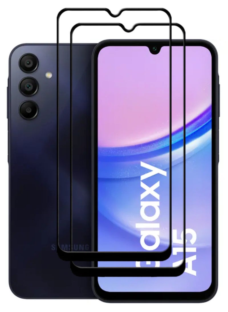 ACLIX 2 Pieces Antistatic ESD Dustproof Premium Quality High Definition Tempered Glass Screen Protector Designed For Samsung Galaxy A15 - Image 1