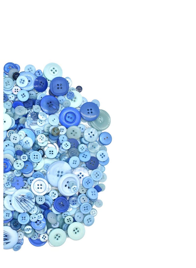 Zikra Assorted Size Resin Round Buttons DIY Craft Sewing Decorations for Kid's Painting (Blue, 200g set) - Image 3