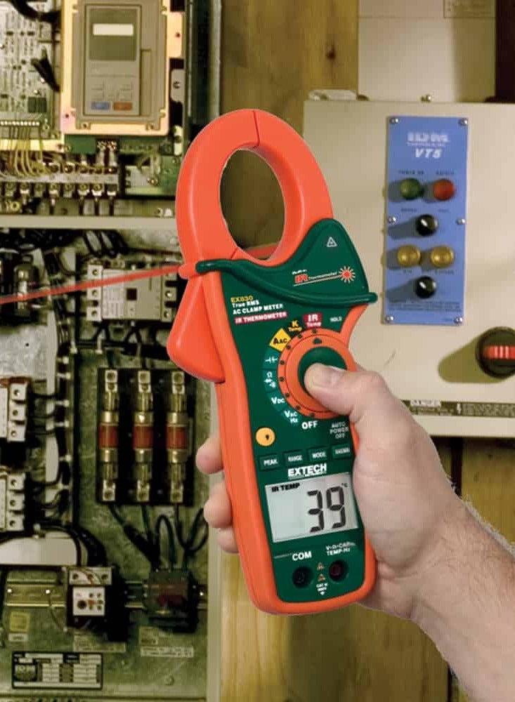 إكستيك مشبك القياس الرقمي Extech EX830 بإنترفيرومتر وTrue RMS 1000A AC/DC - Image 1