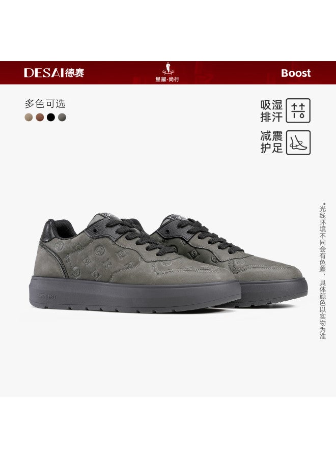 Desai High Elastic Energy-absorbing Technology Printed Skate Shoes Fashionable Men's Business Casual Comfortable Shoes Graphite Gray 42 - Image 1