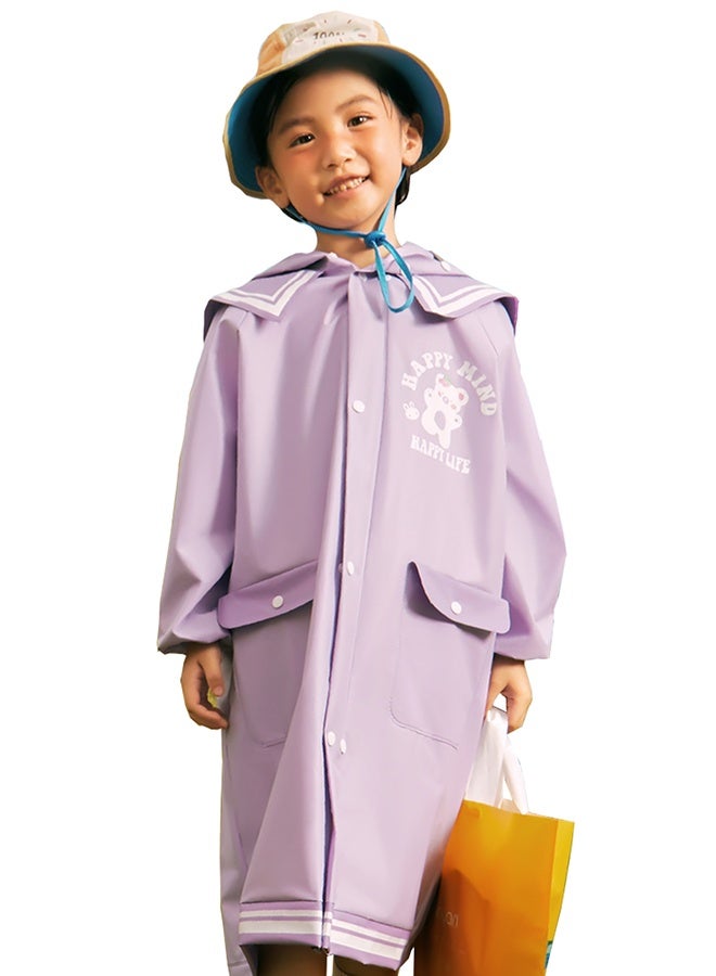 LITTLE SURPRISE BOX Little Surprise Box,Japanese Style  Purple Sailor Collar Raincoat for Kids & Teens-3XL - Image 1