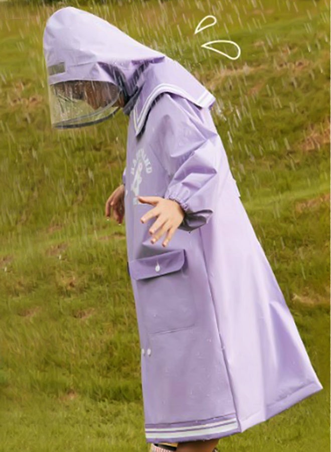 LITTLE SURPRISE BOX Little Surprise Box,Japanese Style  Purple Sailor Collar Raincoat for Kids & Teens-3XL - Image 2