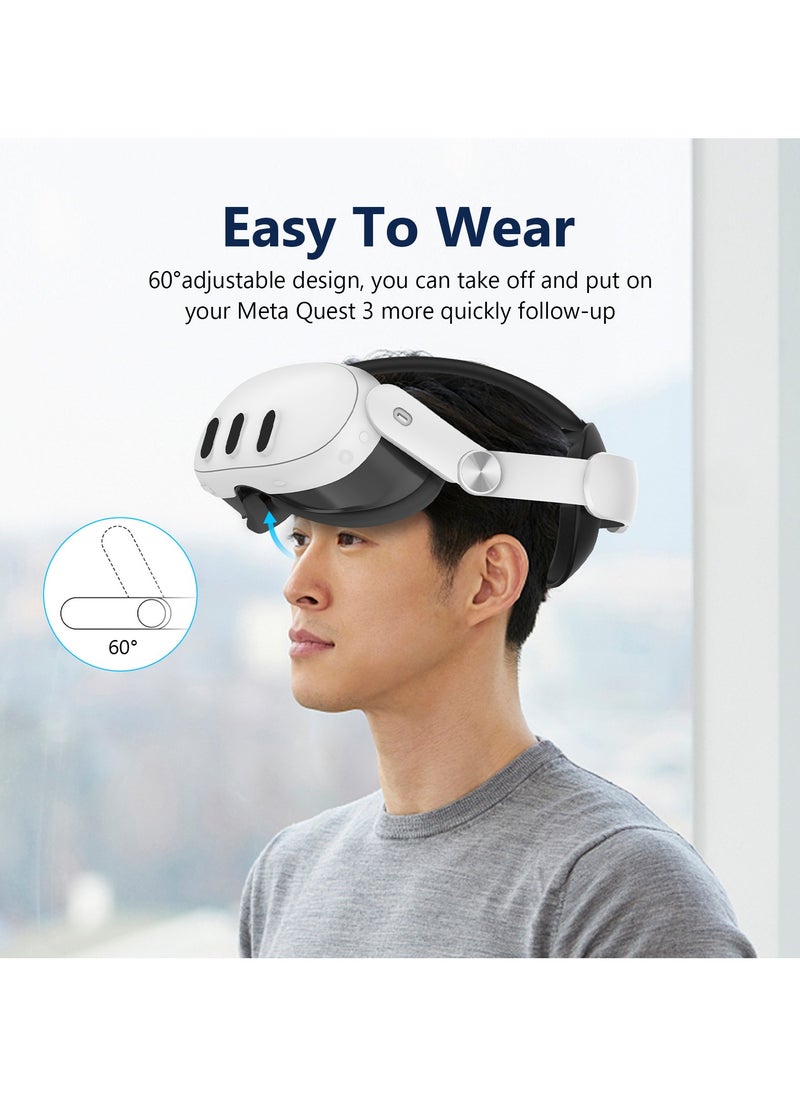 NIBEMINENT Comfort Head Strap Compatible with Meta Quest 3 Accessories, Elite Strap Replacement for Enhanced Support,Ergonomic Durable Headstrap VR Accessories,Adjustable/comfortable/weightlight  - Image 5