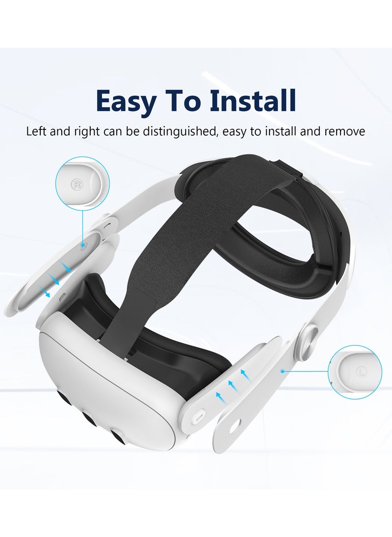 NIBEMINENT Comfort Head Strap Compatible with Meta Quest 3 Accessories, Elite Strap Replacement for Enhanced Support,Ergonomic Durable Headstrap VR Accessories,Adjustable/comfortable/weightlight  - Image 4