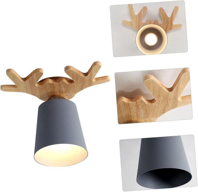 Gray Antler Ceiling Light Fixture Rustic Nordic Style Pendant Easy to Install for Indoor Hallway - Image 5