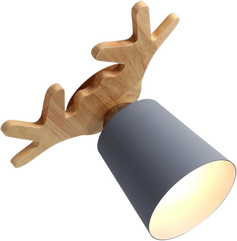 Gray Antler Ceiling Light Fixture Rustic Nordic Style Pendant Easy to Install for Indoor Hallway - Image 1
