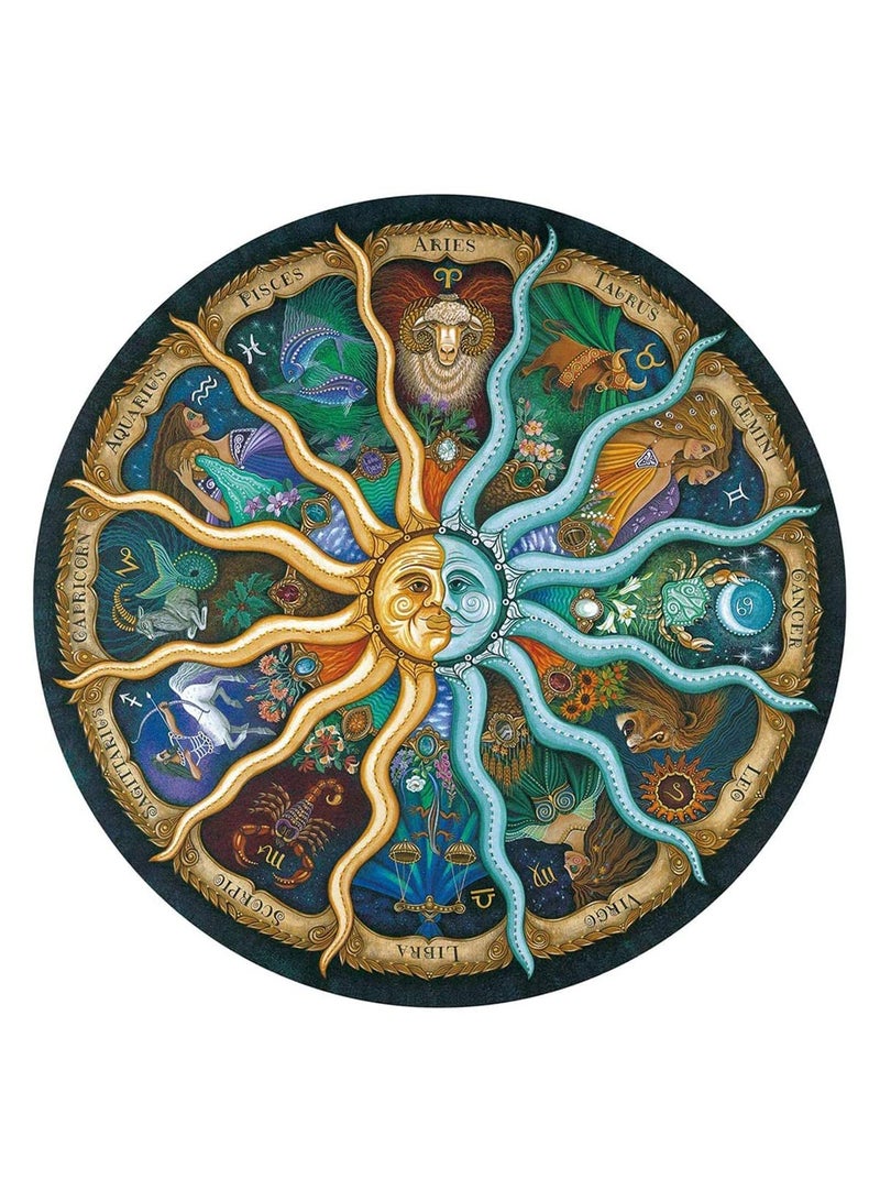 KASTWAVE Round Jigsaw, Puzzle for Adults Zodiac Horoscope Puzzle Puzzles For Adults 500 Piece DIY Constellation Circular Jigsaw Puzzles  - Image 1