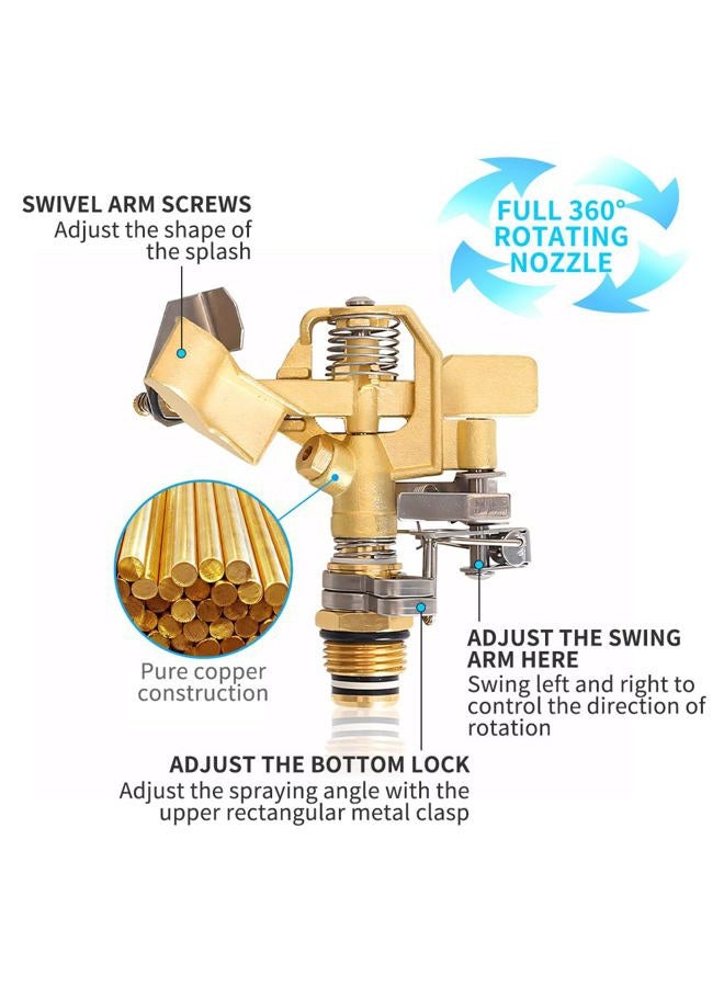BAUSATZ Outdoor Water Sprinkler for Yard Lawn Sprinkler with Brass Sprinkler Head Tripod Hose Sprinkler 360 Degree Rotating Tripod Sprinkler Adjustable Garden Sprinkler Heavy Duty Impact Sprinkler 1pc - Image 4