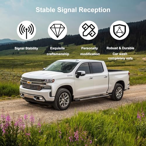 Engirette American Flag 50 Cal Bullet Antenna - Anti-Theft Design for GM Chevy Silverado & GMC Sierra 1500 2500HD 3500HD Custom High Country ZR2 Z71 RST Redline AT4 Denali 2007-2025 (Black) - Image 4