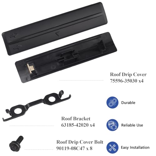 E-Vniko Roof Rack Removal Delete Kits Clip Compatible with 2004-2022 Toyota 4Runner 2006-2018 Rav4 | Lexus GX460 GX470 LX570 Replace Roof Rack Removal Molding & Bolt 4 Set 75596-35030 - Image 4