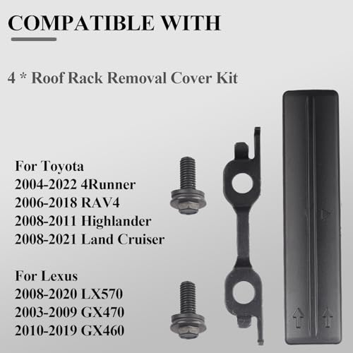 E-Vniko Roof Rack Removal Delete Kits Clip Compatible with 2004-2022 Toyota 4Runner 2006-2018 Rav4 | Lexus GX460 GX470 LX570 Replace Roof Rack Removal Molding & Bolt 4 Set 75596-35030 - Image 3