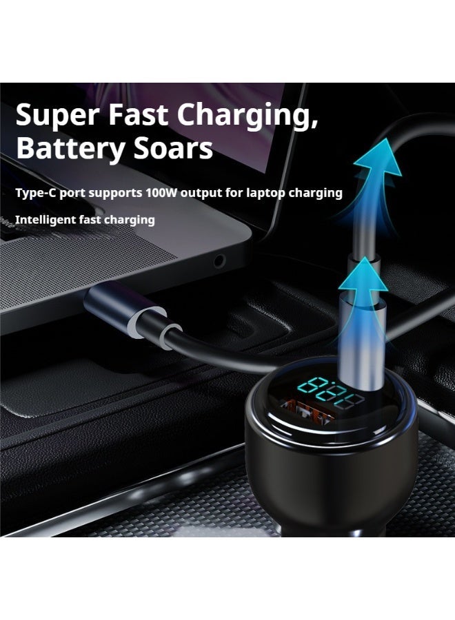 130W Super Fast Dual-Port Car Charger with 100W 3-in-1 Cable – PD 100W for Laptop & USB-A 30W, Intelligent Voltage Regulation for All Vehicles 12V-24V - Image 3