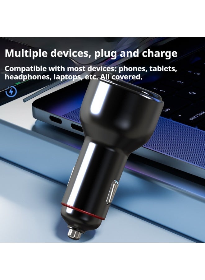 130W Super Fast Dual-Port Car Charger with 100W 3-in-1 Cable – PD 100W for Laptop & USB-A 30W, Intelligent Voltage Regulation for All Vehicles 12V-24V - Image 2