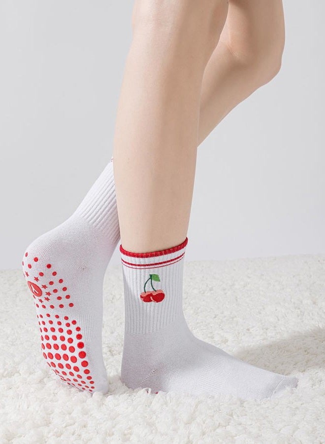 Yawlsow Pilates Grip Socks for Women Yoga Grippy Socks Cute Barre Non Skid Athletic Crew Sticky Sock Workout Hospital - Image 2
