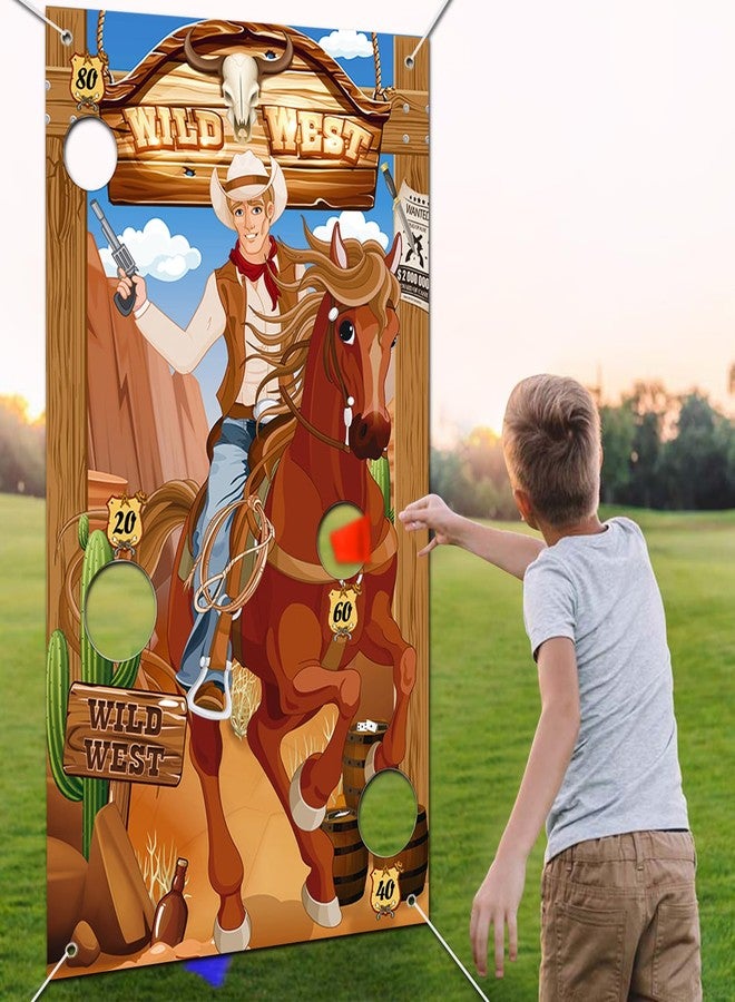 iPartycool Cowboy Game, Western Party Games, Cowboy Bean Bags Toss Across Game, Horse Outdoor Games for Family, Cowboys Theme Party Decorations, Cowboys Gifts for Men Kids - Image 1