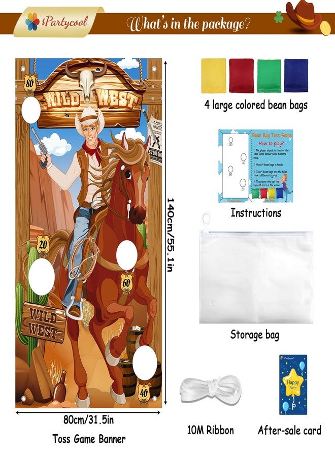 iPartycool Cowboy Game, Western Party Games, Cowboy Bean Bags Toss Across Game, Horse Outdoor Games for Family, Cowboys Theme Party Decorations, Cowboys Gifts for Men Kids - Image 2