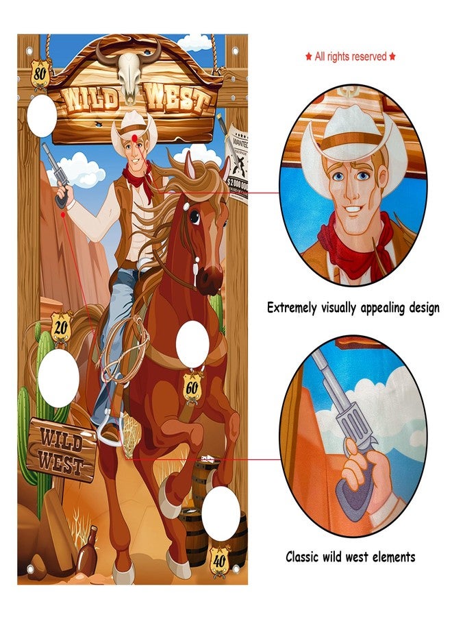 iPartycool Cowboy Game, Western Party Games, Cowboy Bean Bags Toss Across Game, Horse Outdoor Games for Family, Cowboys Theme Party Decorations, Cowboys Gifts for Men Kids - Image 4