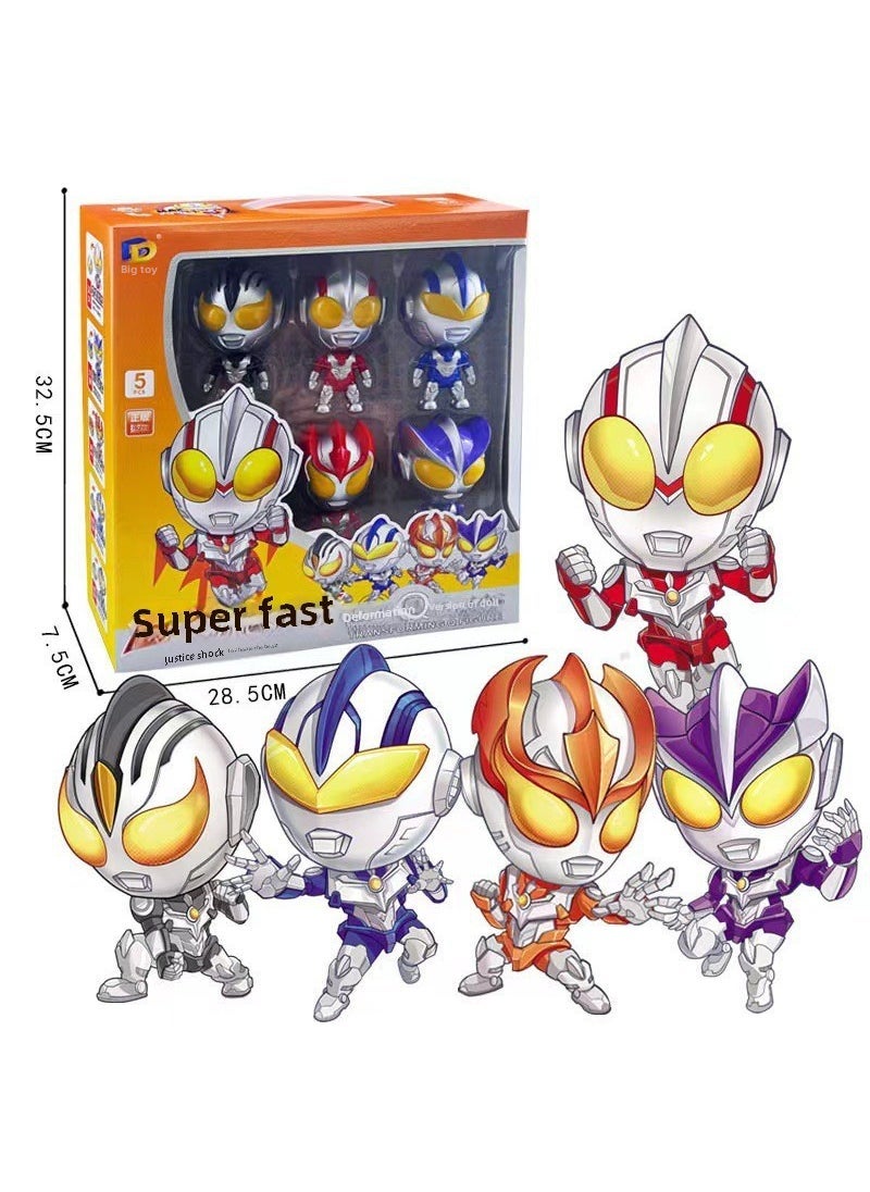 Generic - Transforming Ultraman Toy Capsule Figurine for Kids Superman shapeshifter 5 (gift box) - Image 1