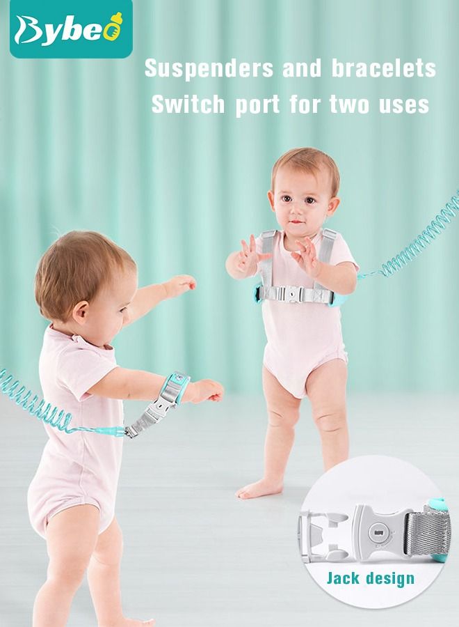 Bybeo 2 in 1 Toddler Leash, Baby Anti Lost Wrist Link, Child Safety Harness Tether, Kids Walking Wristband Assistant Strap Belt for Parent Boys Girls Outdoor Activity - Image 2