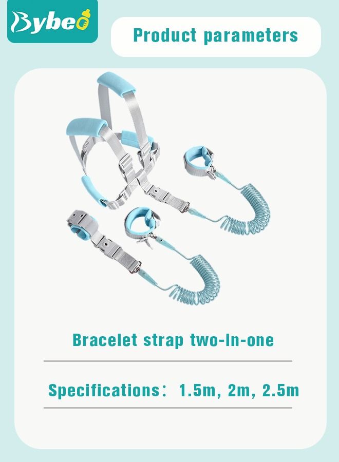 Bybeo 2 in 1 Toddler Leash, Baby Anti Lost Wrist Link, Child Safety Harness Tether, Kids Walking Wristband Assistant Strap Belt for Parent Boys Girls Outdoor Activity - Image 3