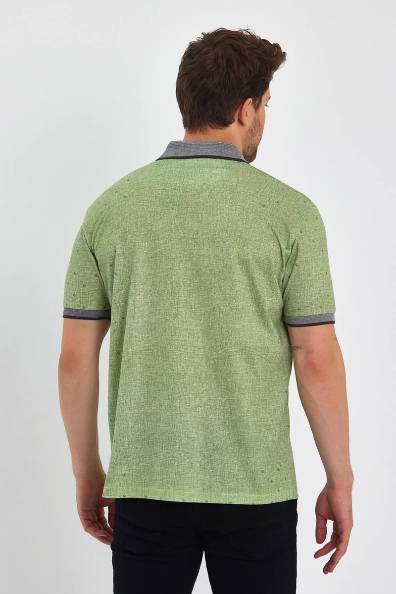 الكسندر جاردي Patterned Polo Neck T-Shirt (1043)