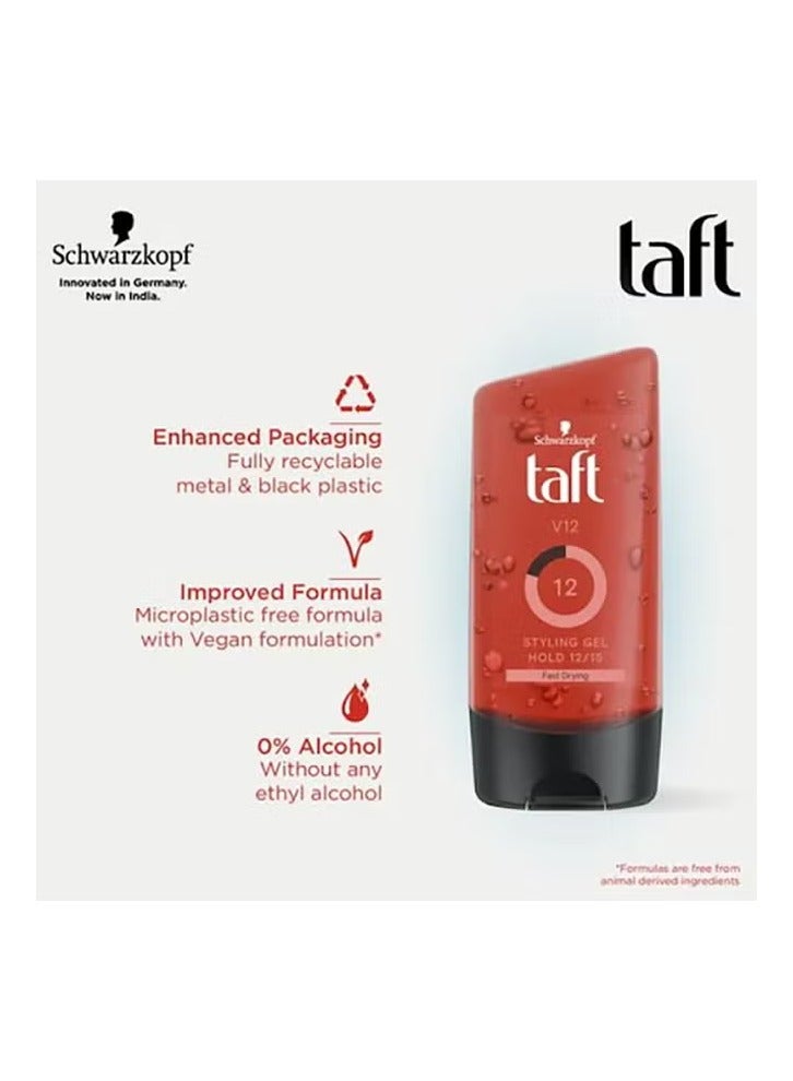 Schwarzkopf V12 Styling Gel Gentle On Hair And Scalp, Speed Hold 150ml - Image 2