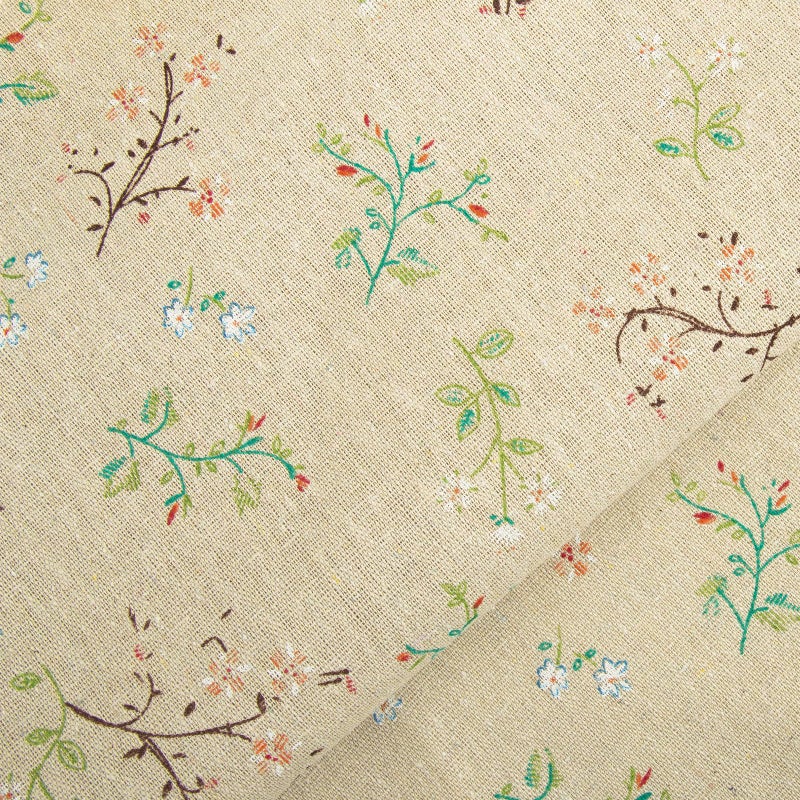 LOVOUS Linen Fabric Floral Pattern by The Yard- Precut 1 Yard 62 Inch Width for Sewing DIY Crafting Quilting Sofa Tablecloth Curtain Cloth - Image 1