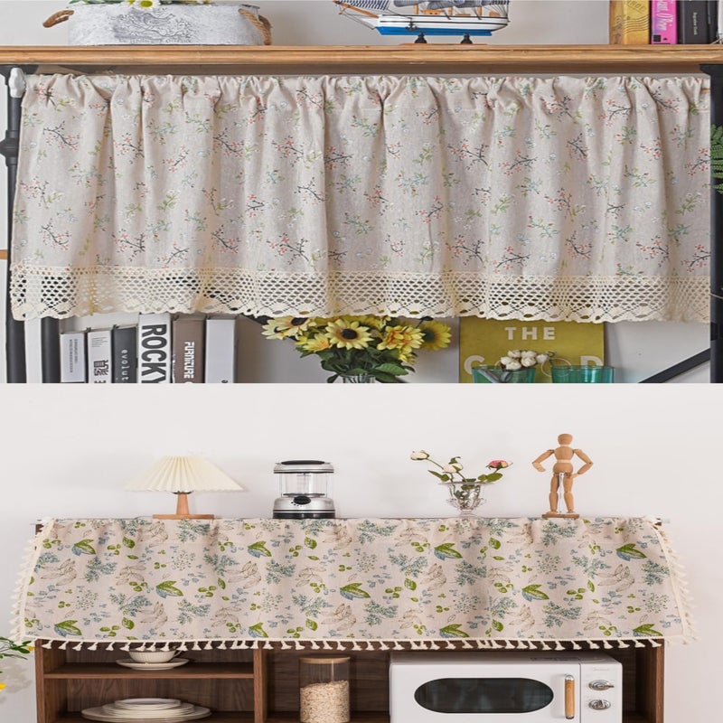LOVOUS Linen Fabric Floral Pattern by The Yard- Precut 1 Yard 62 Inch Width for Sewing DIY Crafting Quilting Sofa Tablecloth Curtain Cloth - Image 4