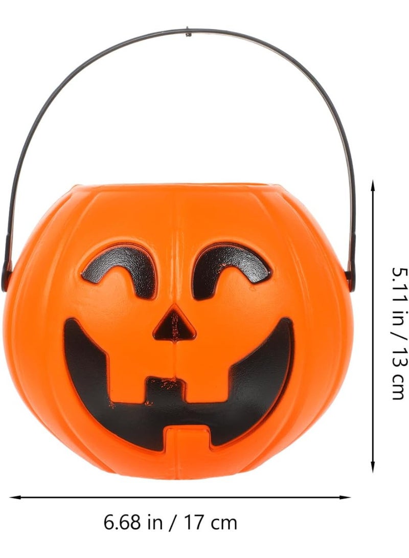HI-FINE 2 Pcs Pumpkin Buckets for Trick or Treating - Portable Halloween Treat Bucket with Candle Holder - Image 2