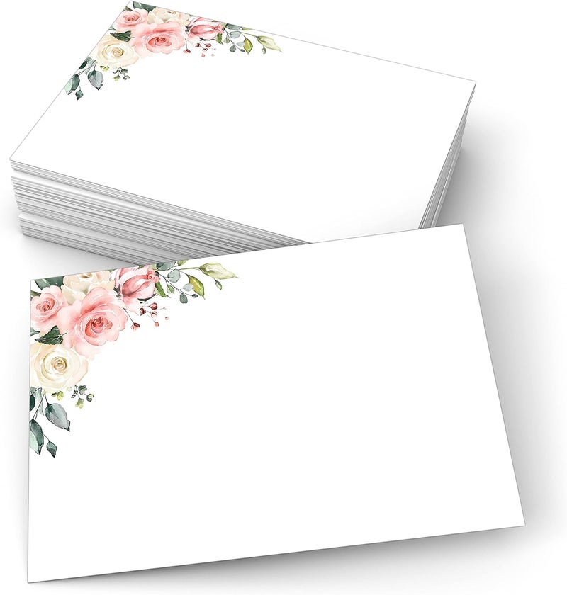 321Done Spring Floral Cards, 4x6 Thick White Card Stock, Notecards & Stationery for Writing, Prinitng, Stamping - Made in USA, Set of 50 - No Envelopes - Image 1