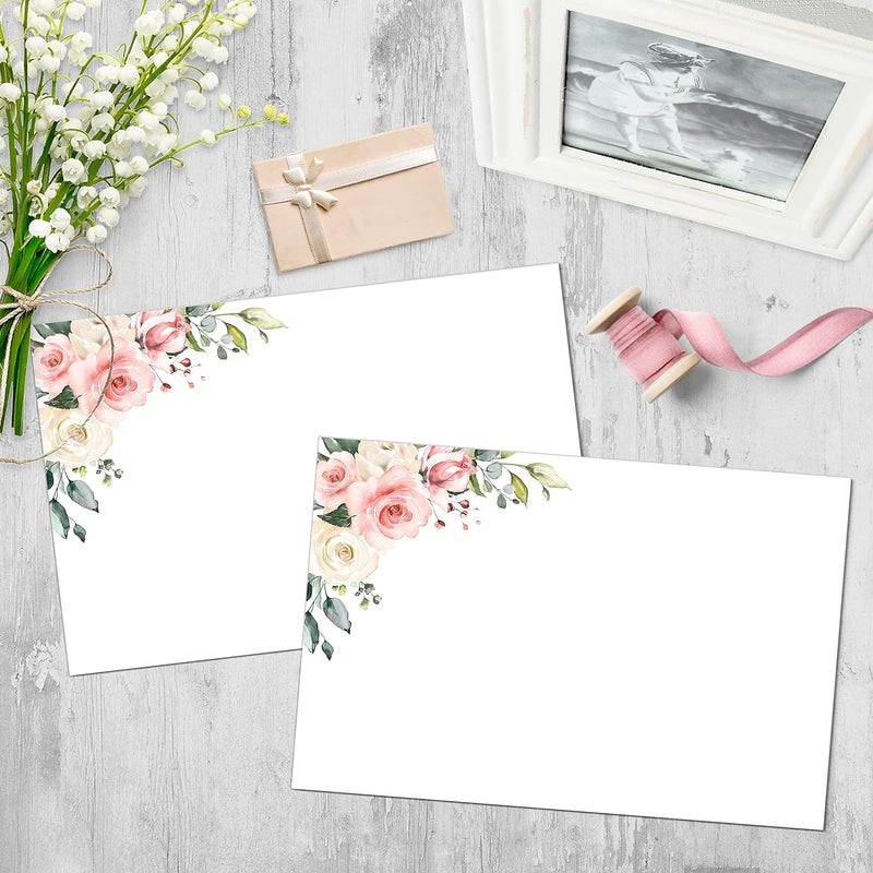 321Done Spring Floral Cards, 4x6 Thick White Card Stock, Notecards & Stationery for Writing, Prinitng, Stamping - Made in USA, Set of 50 - No Envelopes - Image 3