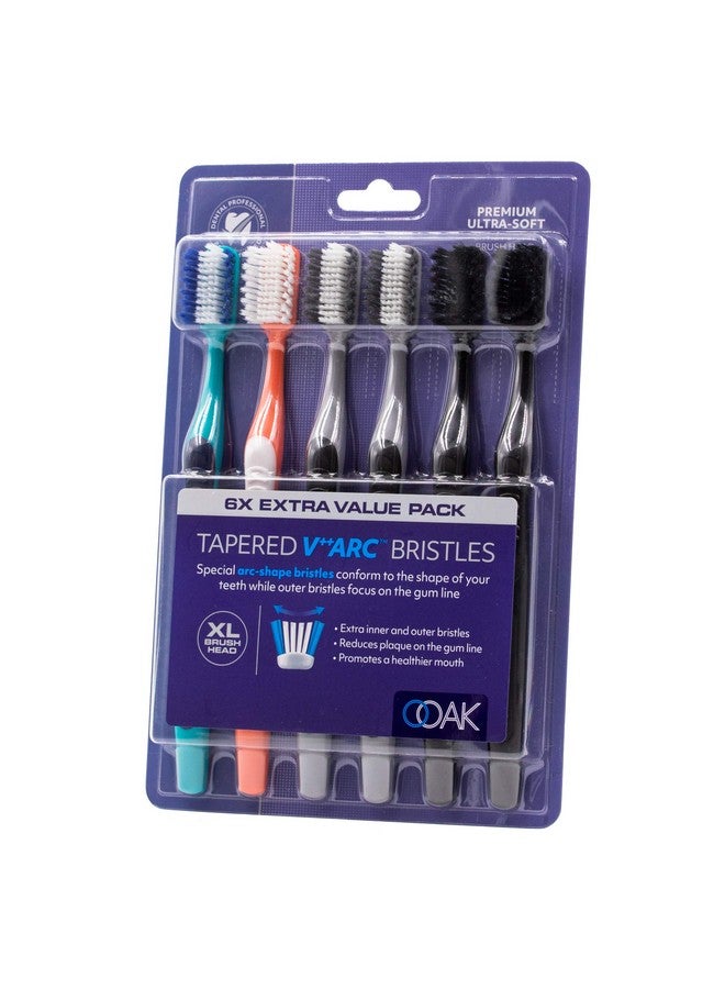 Ooak Toothbrush, Tapered V++Arc Soft Bristles, XL Brush Head 6 Pack - Multiple Colors - Image 2