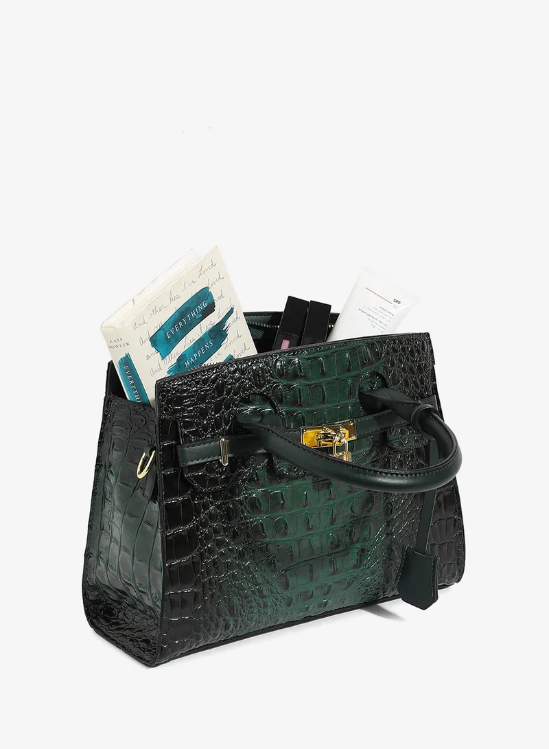 Haute Sauce Lock Buckle Handbag - Forest Green