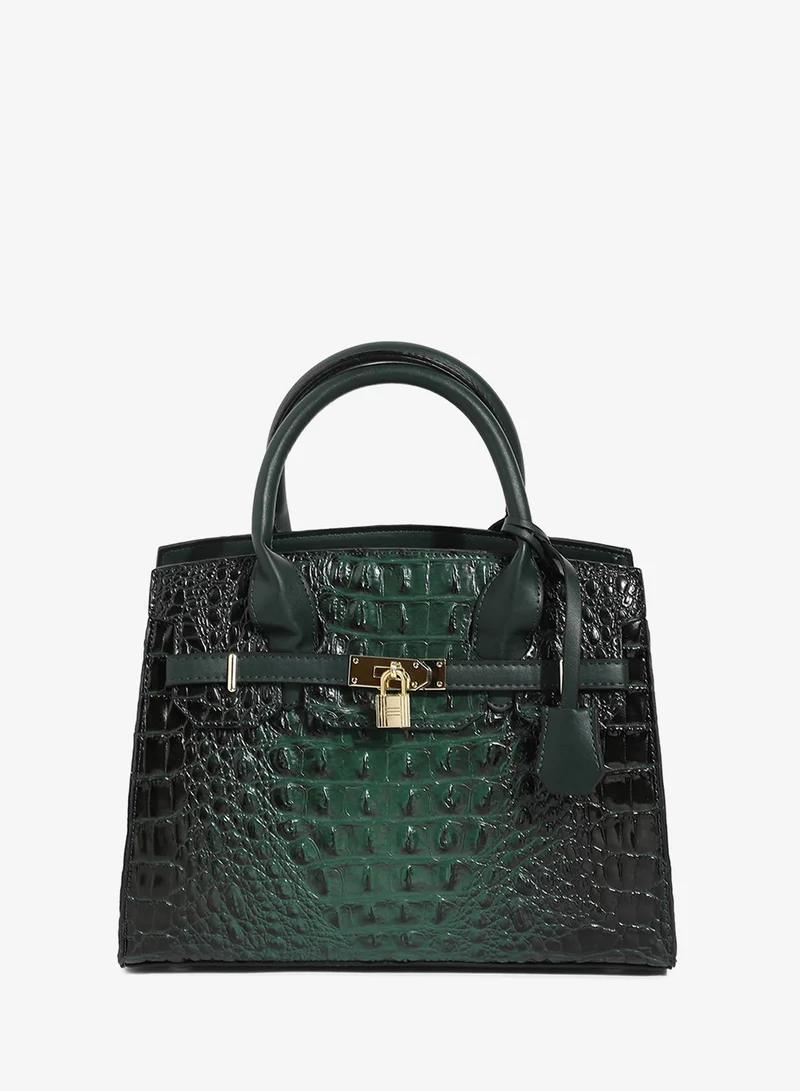 Haute Sauce Lock Buckle Handbag - Forest Green