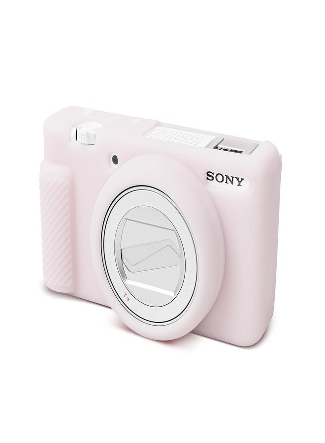 Rieibi ZV-1F Camera Case, Soft Silicone Protective Case for Sony ZV1F/ZV-1M2/ZV-1 Mark II (NOT for ZV1) Vlog Camera, Lightweight ZV1F Cover - Pink White - Image 1