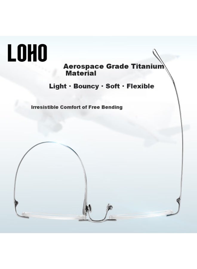 Loho Zeiss Lens Frameless Gl Women Anti-blue Light Slimming High-end Sense Plain Light Eye Protection Eyeglass Frame - Image 2
