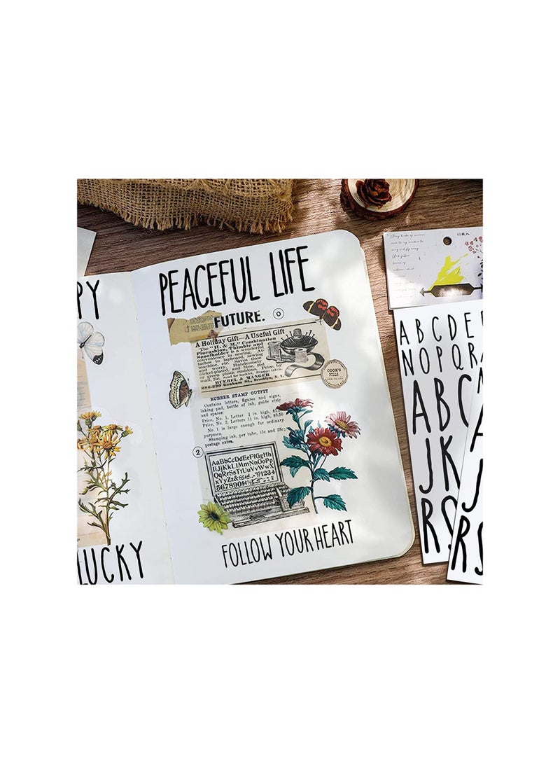 SYOSI 520 قطعة 10 أوراق ملصقات حروف كبيرة من الفينيل الأسود ملصقات حروف أبجدية لسجلات القصاصات وزجاجات المياه وصناديق البريد وبرطمانات المطبخ وقبعات التخرج ذاتية اللصق بطول 2 بوصة و1 بوصة - Image 4