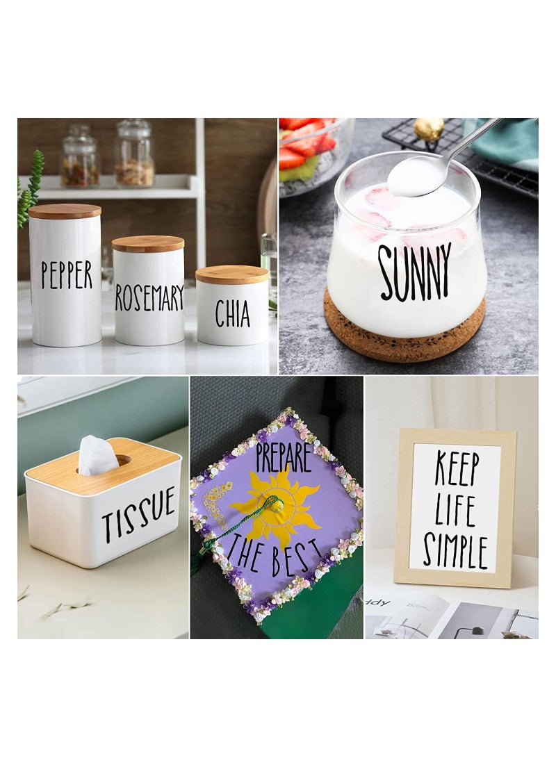 SYOSI 520 قطعة 10 أوراق ملصقات حروف كبيرة من الفينيل الأسود ملصقات حروف أبجدية لسجلات القصاصات وزجاجات المياه وصناديق البريد وبرطمانات المطبخ وقبعات التخرج ذاتية اللصق بطول 2 بوصة و1 بوصة - Image 5